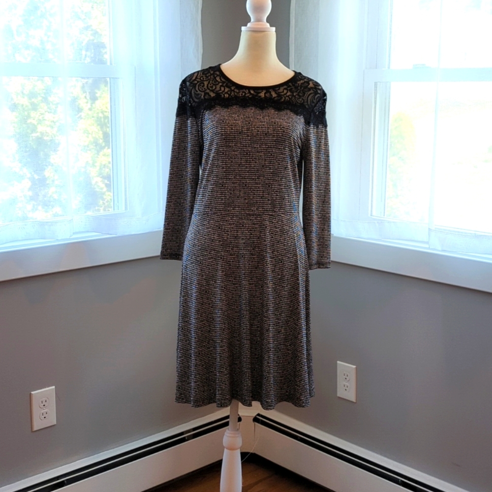 Michael Kors Black and White Midi Dress - Picture 1 of 4